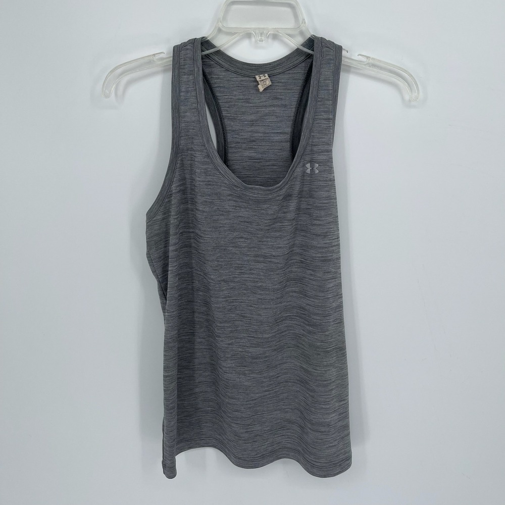 Under Armour‎ Women's Gray HeatGear Racerback Space Dye Athletic Tank Top Size S